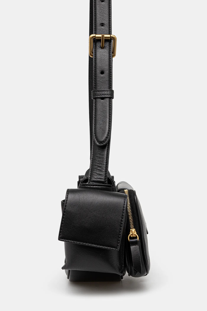 Fiorucci bőr táska Leather Super Pocket Bag fekete U01FPABA123LE04BK01