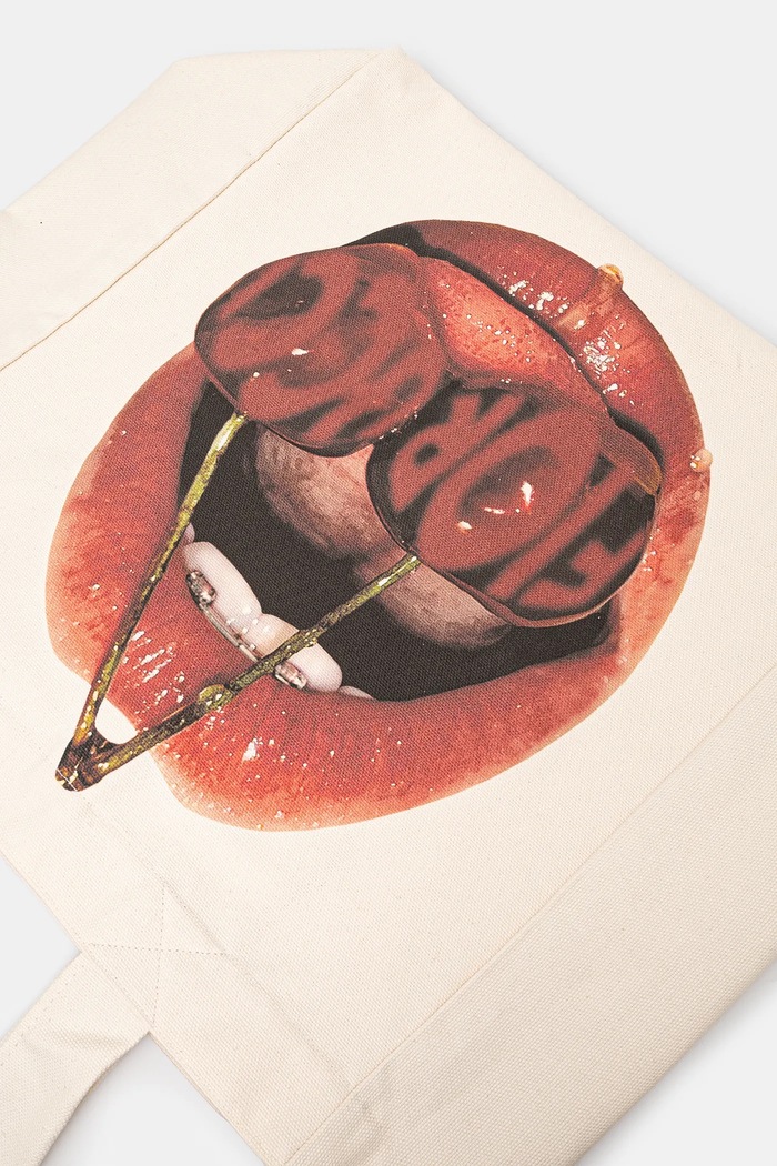Fiorucci geanta de bumbac Mouth Print bej U01FPABA207CO03WH02