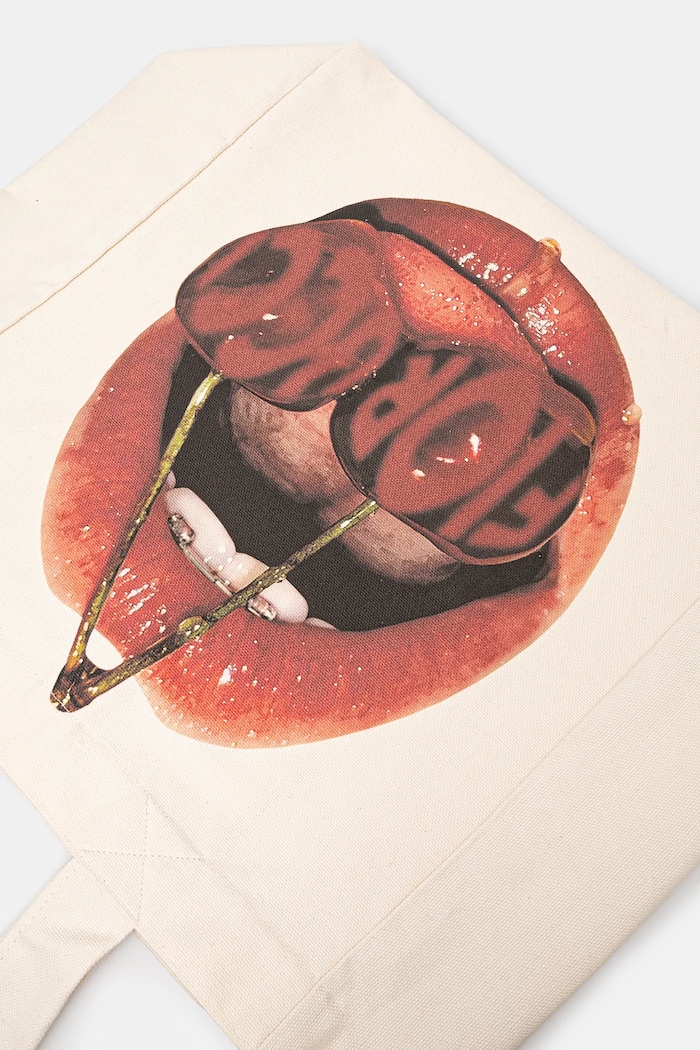 Fiorucci geanta de bumbac Mouth Print bej U01FPABA207CO03WH02