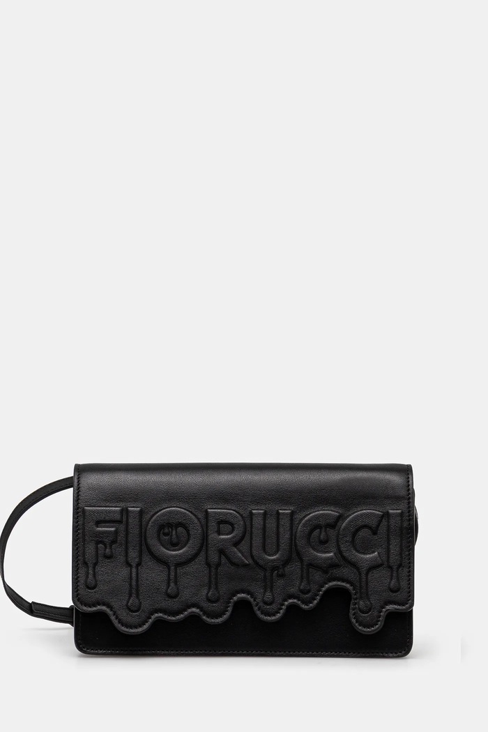 Kožená kabelka Fiorucci Melted Bag nášivka čierna U01FPABA208LE01BK01