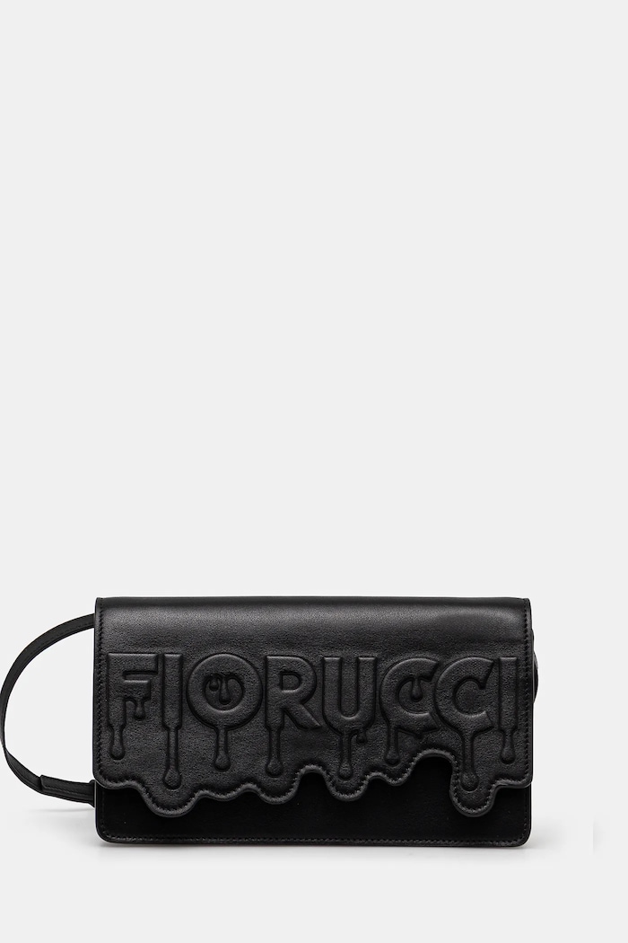 Kožená kabelka Fiorucci Melted Bag nášivka čierna U01FPABA208LE01BK01