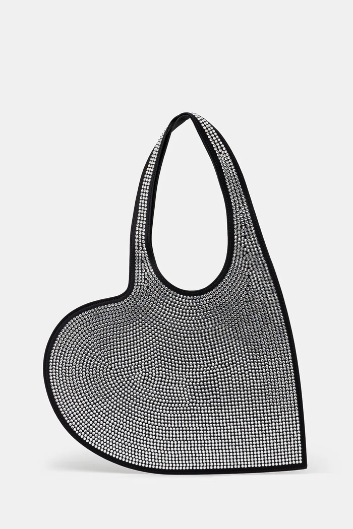 Сумочка Coperni Crystal-Embellished Mini Heart Tote аплікація чорний COPBA14BIS455