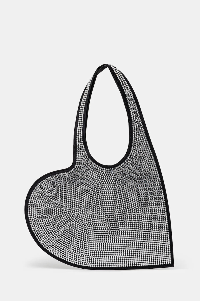 Сумочка Coperni Crystal-Embellished Mini Heart Tote аплікація чорний COPBA14BIS455
