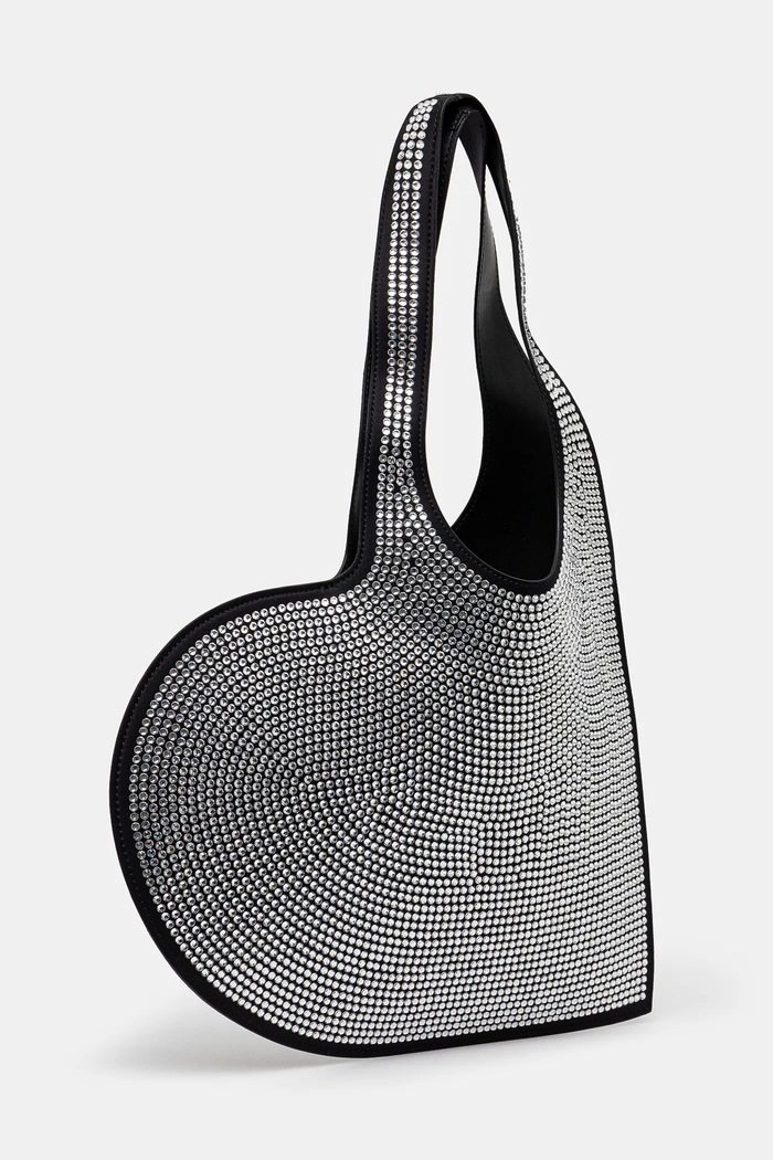Сумочка Coperni Crystal-Embellished Mini Heart Tote COPBA14BIS455 чорний AW24