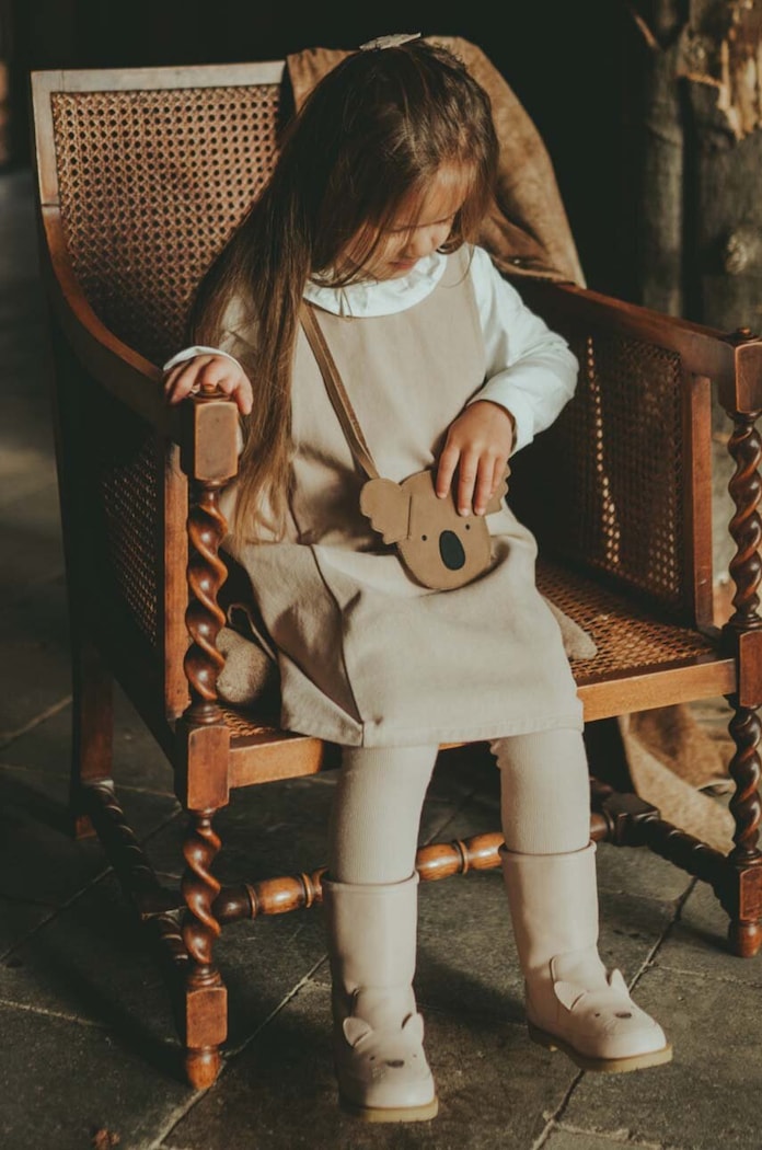 Детска кожена чанта Donsje Britta Classic Purse Koala бежов 5001006.
