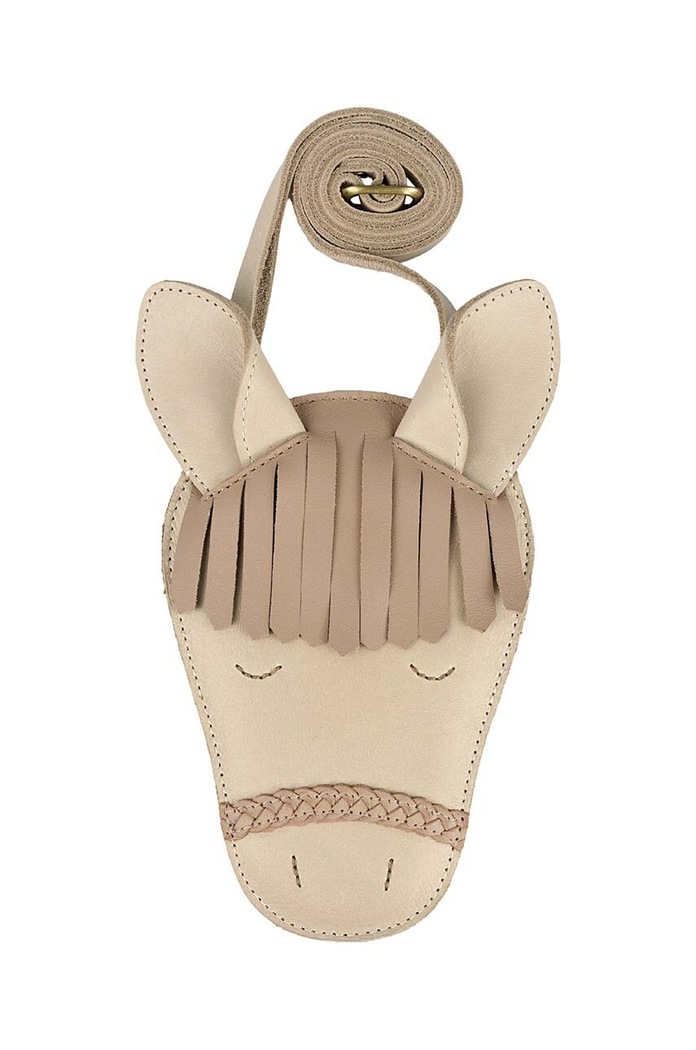 Dziewczynka Donsje torebka skórzana dziecięca Britta Special Purse Horse 5002107. beżowy