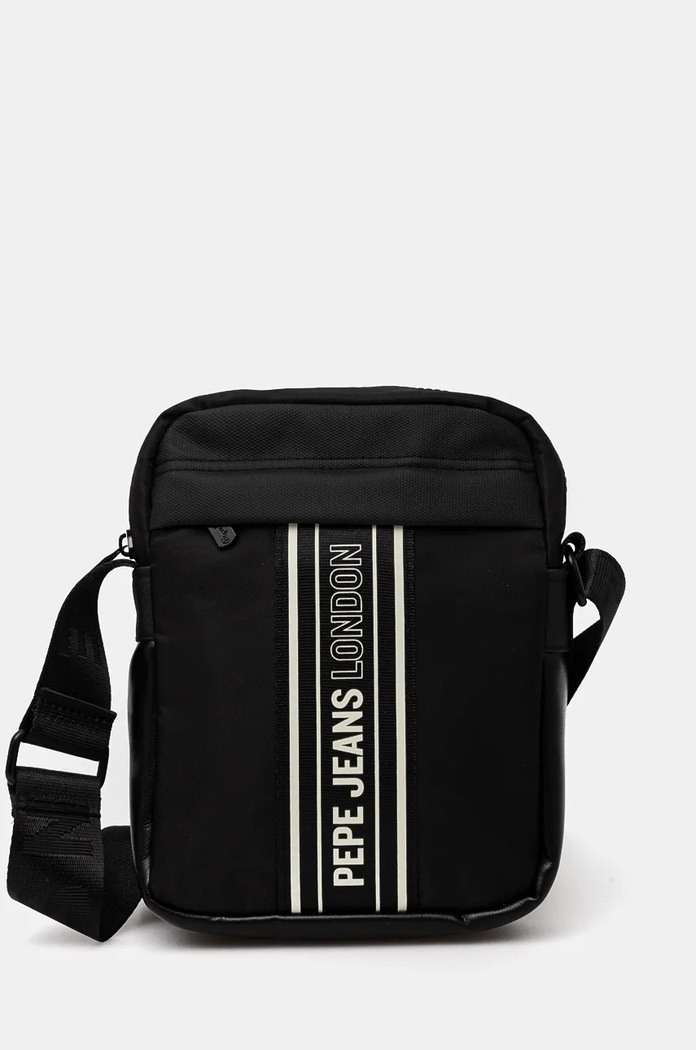 Torba Pepe Jeans WOLF DUBLIN imitacija zrnate kože crna PM030857