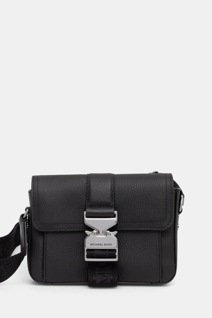 Шкіряна сумка Michael Kors лицьова шкіра чорний 33F4LHDM2L