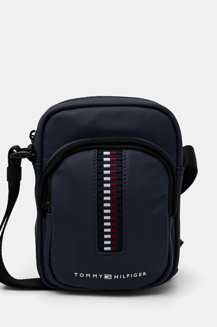Tommy Hilfiger borseta nu incape in A4 bleumarin AM0AM12727
