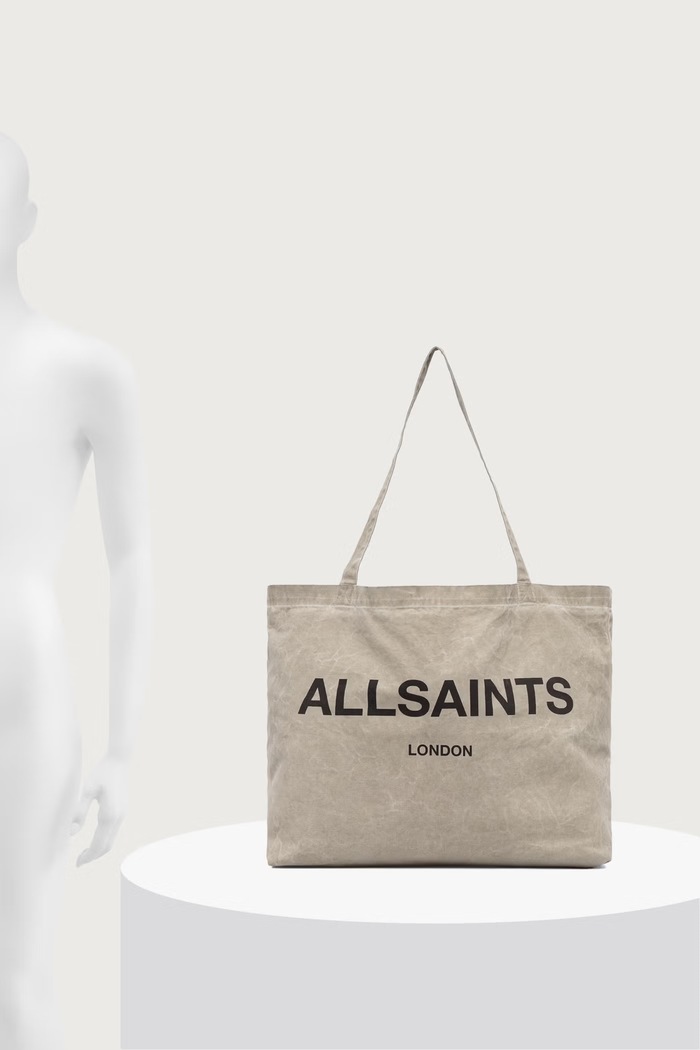 AllSaints torba materiałowa męska bawełniana M170XB beżowy