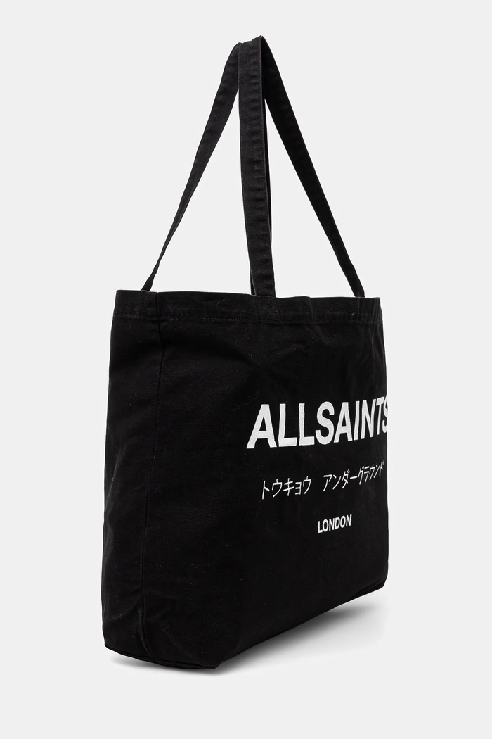 Bavlnená taška AllSaints 38 x 35 x 12 cm M170XB čierna SS26
