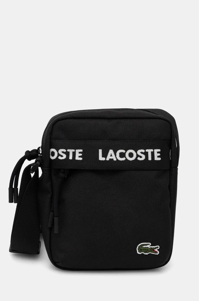 Torba Lacoste bez uzorka crna NU4686NZ