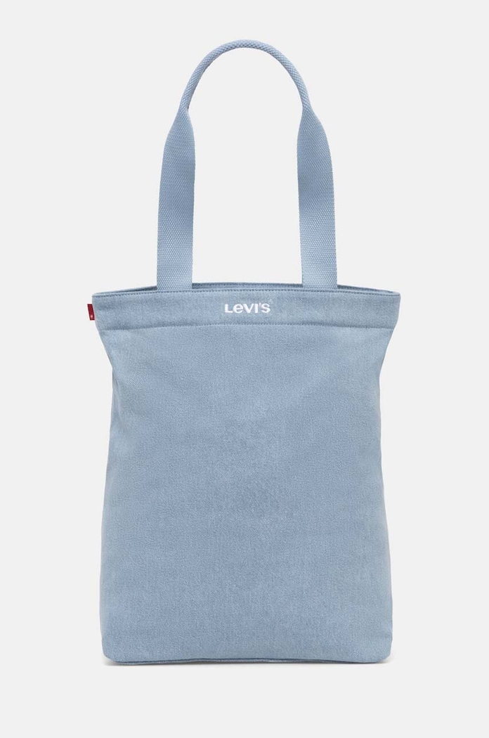 Bavlněná kabelka Levi's hladký modrá D7546.0018