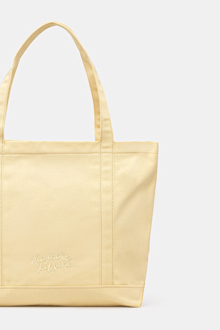 Аксессуары Хлопковая сумка Maison Kitsuné Fox Head LW05104WW0107 жёлтый