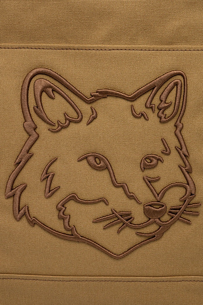 Бавовняна сумка Maison Kitsuné Fox Head Xl Tote зелений LW05105WW0107