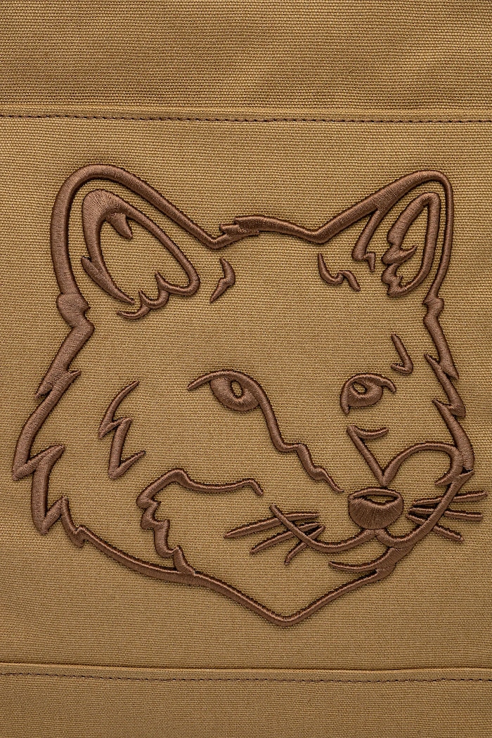 Бавовняна сумка Maison Kitsuné Fox Head Xl Tote зелений LW05105WW0107