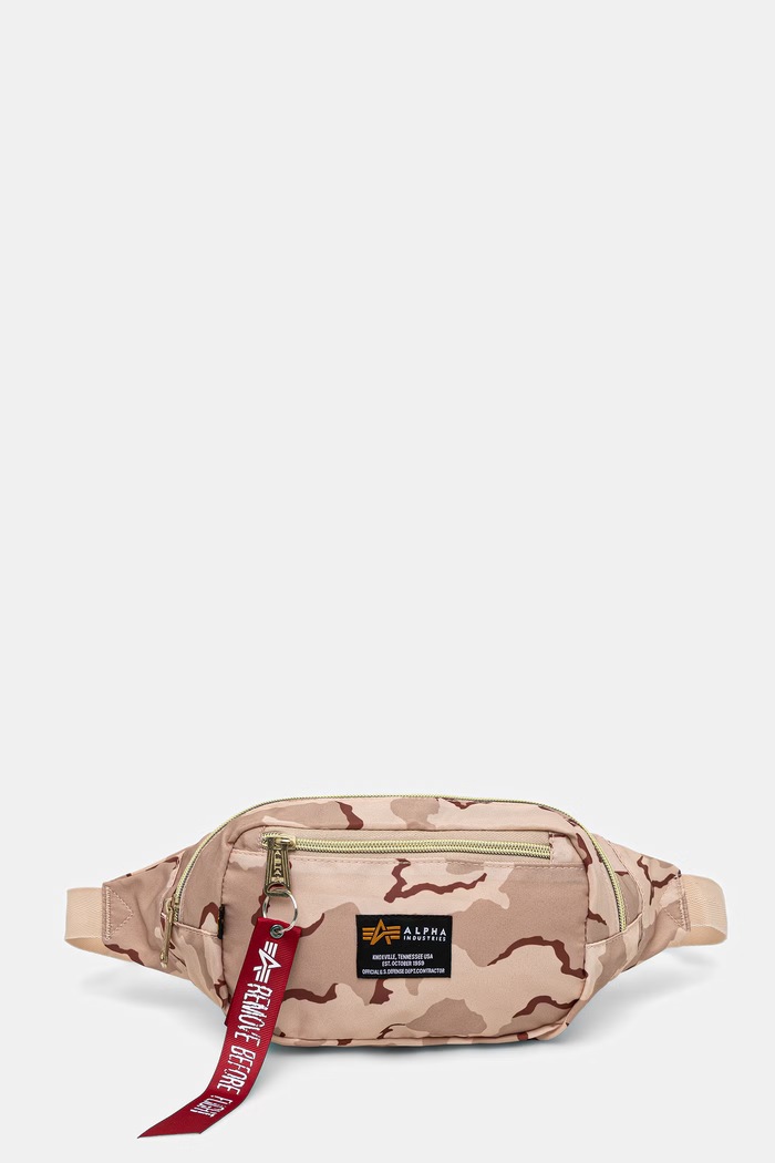 Ľadvinka Alpha Industries Crew Waist Bag Camo vzorovaný béžová 196923C