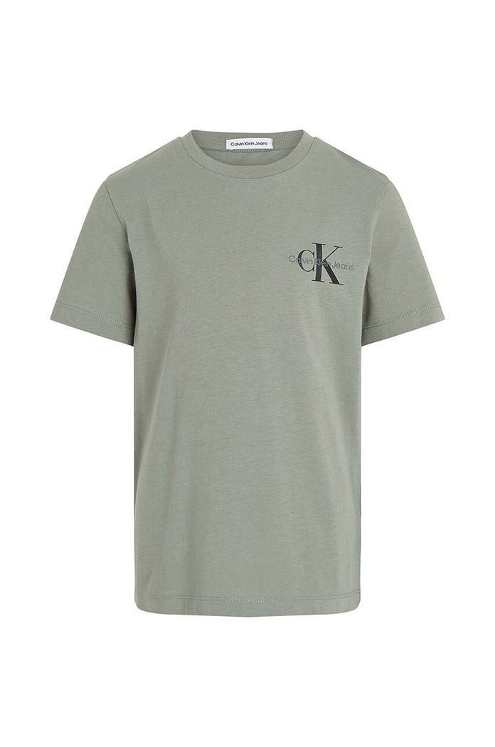 Calvin Klein Jeans t-shirt bawełniany dziecięcy nadruk zielony IU0IU00624.9BYH