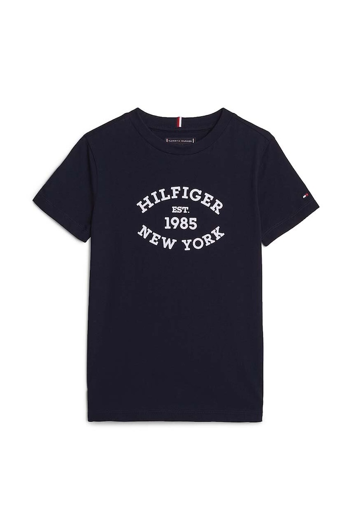 Tommy Hilfiger t-shirt bawełniany dziecięcy KB0KB08658.9BYH.74.122 granatowy AW24