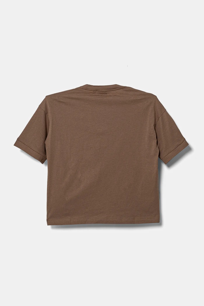 EA7 Emporio Armani t-shirt bawełniany dziecięcy 6DBT57.BJ02Z beżowy AW24