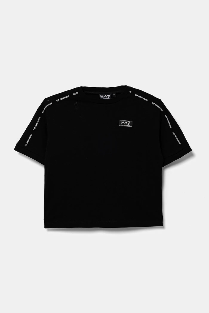 Dětské bavlněné tričko EA7 Emporio Armani kulatý černá 6DBT57.BJ02Z