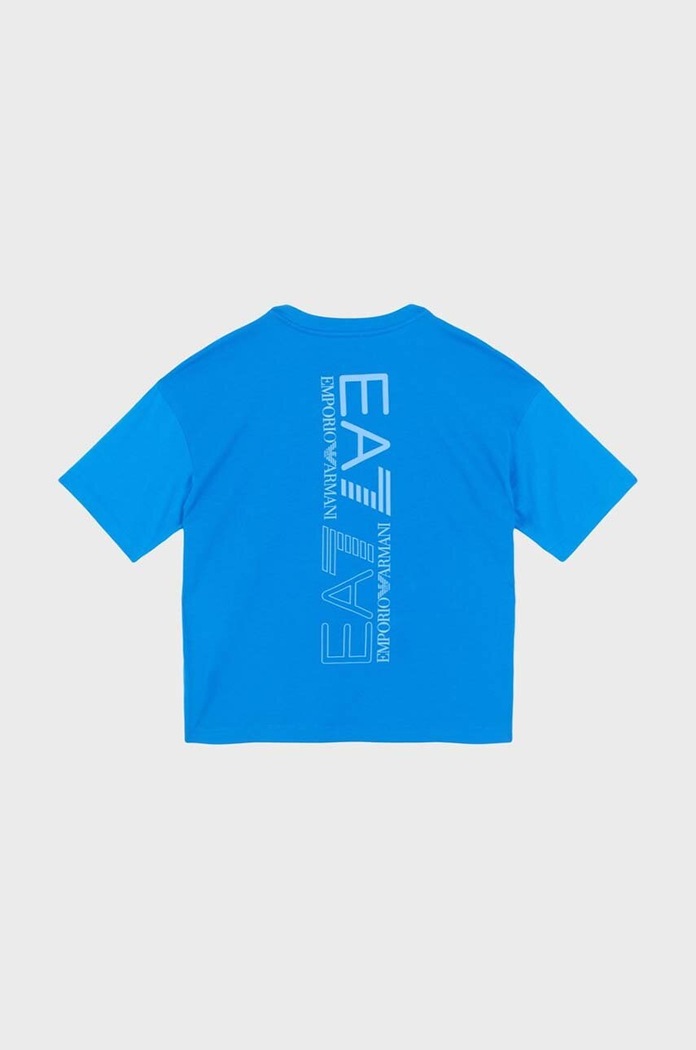 EA7 Emporio Armani t-shirt bawełniany dziecięcy 6DBT58.BJ02Z niebieski AW24