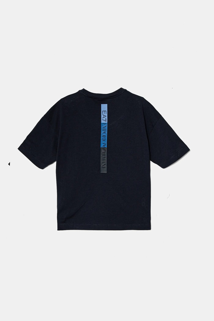 Dětské bavlněné tričko EA7 Emporio Armani 6DBT59.BJ02Z modrá AW24