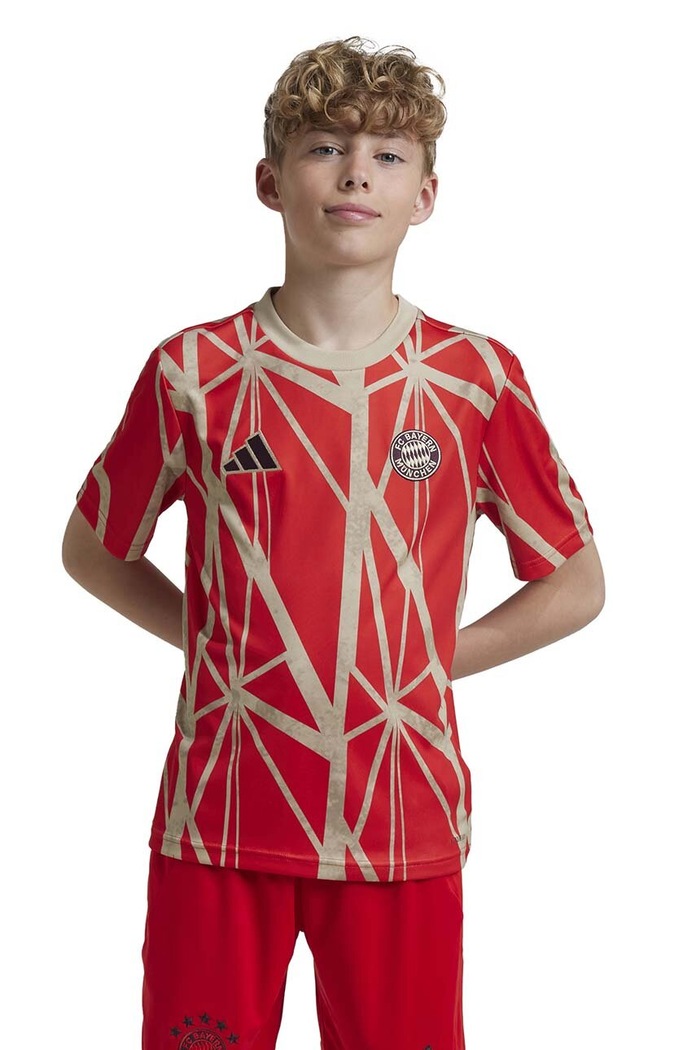 Detské tričko adidas Performance FCB PRESHI okrúhly červená JD8333