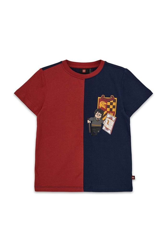 Lego t-shirt bawełniany dziecięcy LWTANO 707 nadruk bordowy 12011309