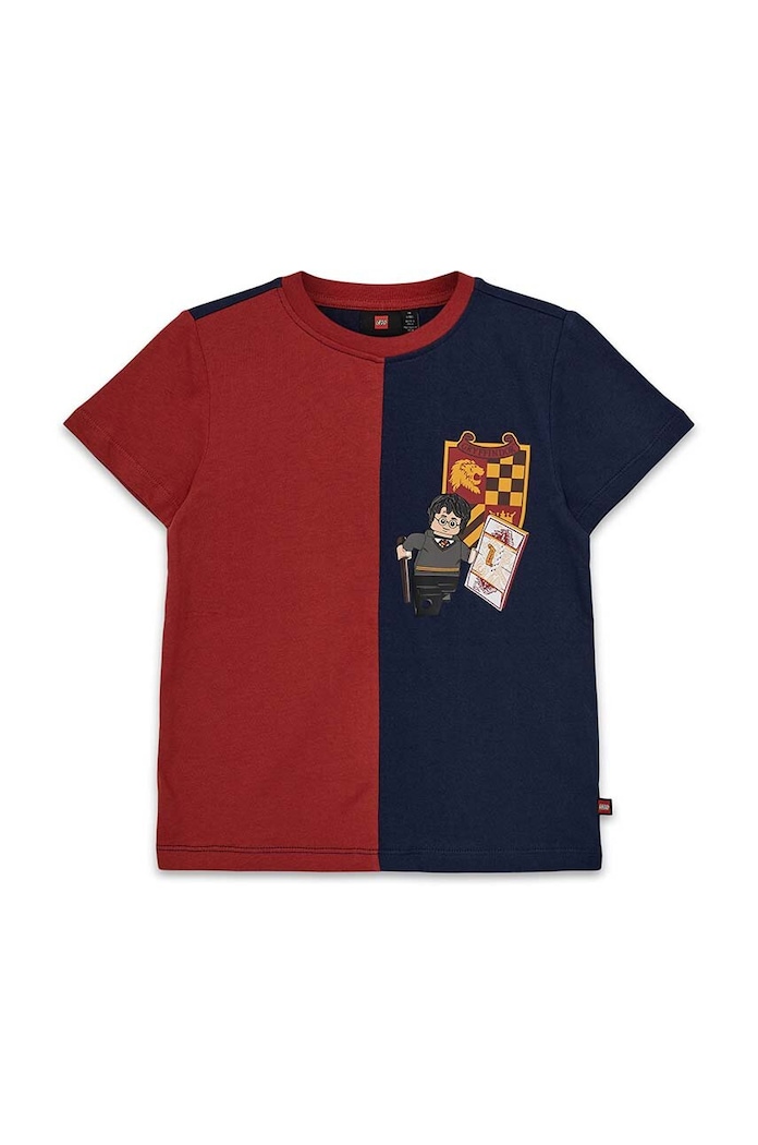 Lego t-shirt bawełniany dziecięcy LWTANO 707 nadruk bordowy 12011309