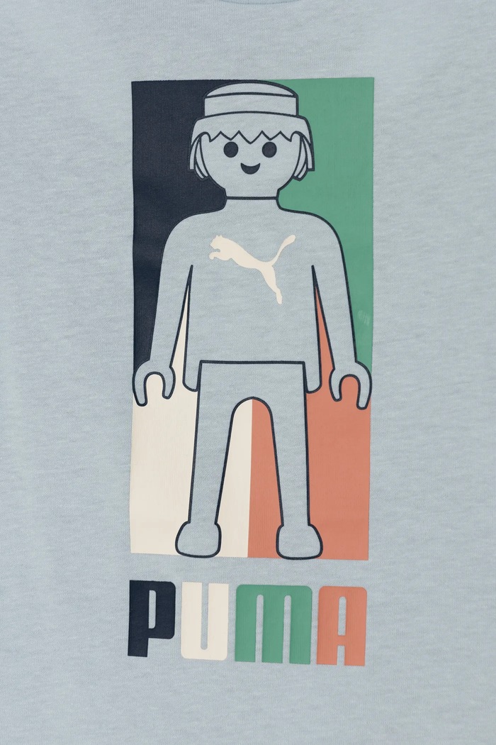 Chłopiec Puma T-shirt bawełniany dziecięcy X PLAYMOBIL 627388 niebieski