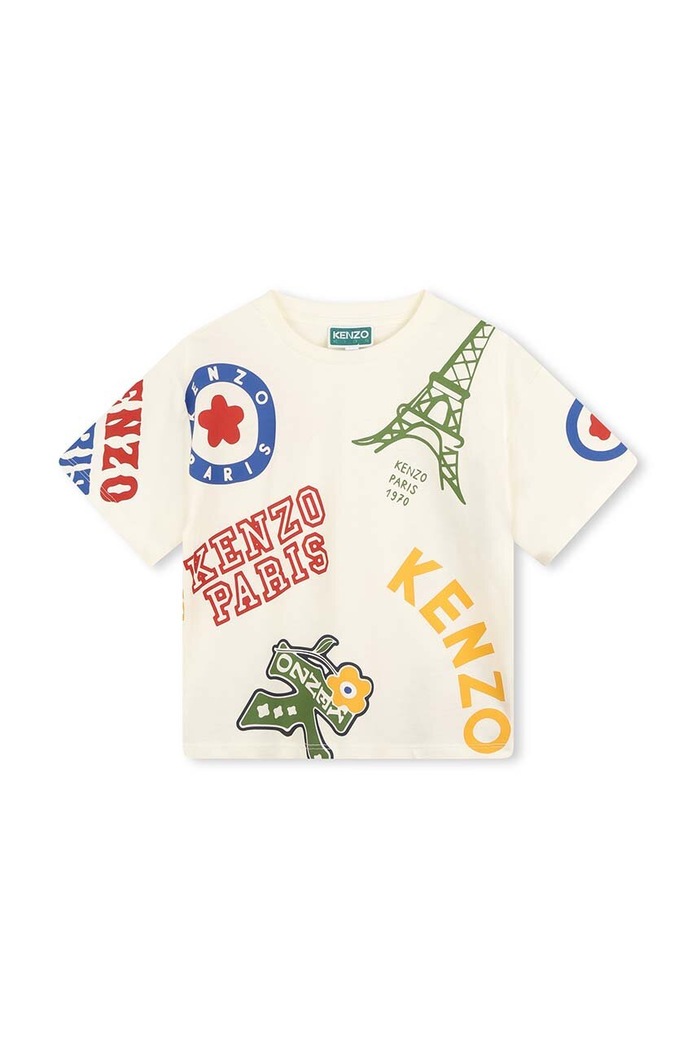 Kenzo Kids t-shirt bawełniany dziecięcy K60758.86.108 biały AW24