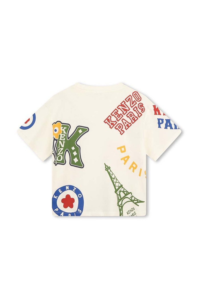 Chłopiec Kenzo Kids t-shirt bawełniany dziecięcy K60758.86.108 biały