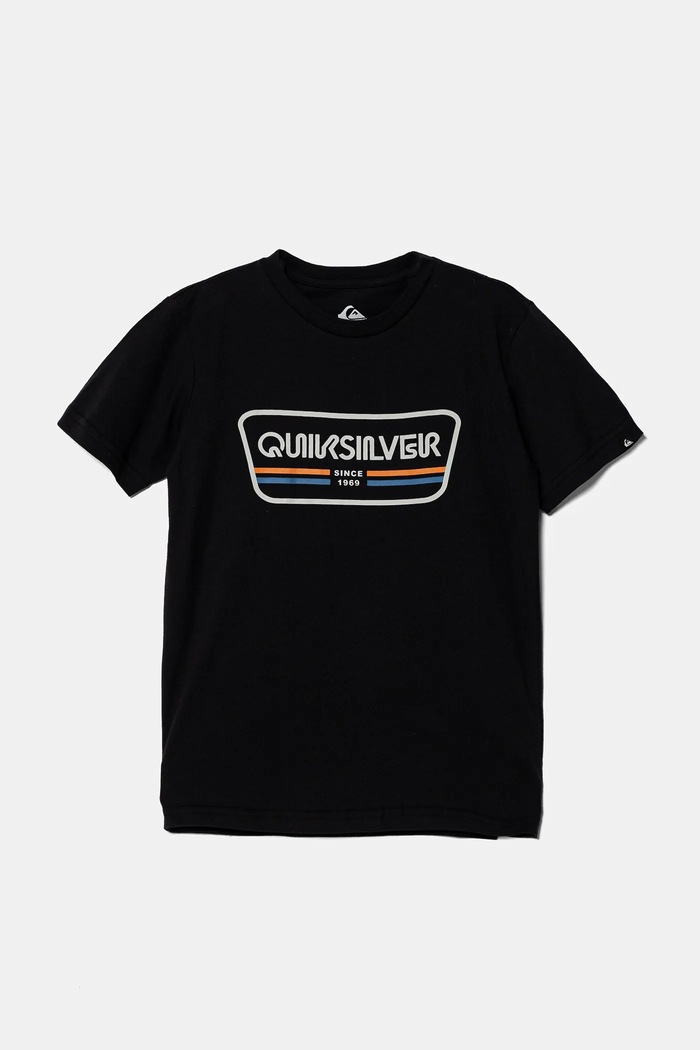 Dětské bavlněné tričko Quiksilver RANGE LIFE SS kulatý černá EQBZT04784