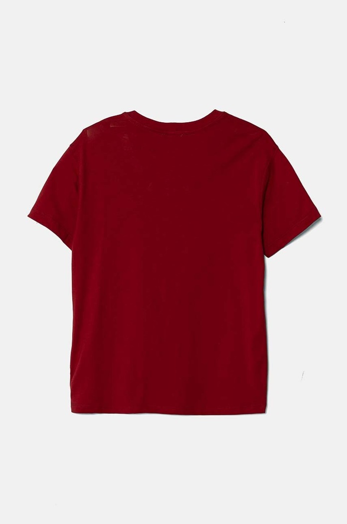 Παιδικό βαμβακερό μπλουζάκι United Colors of Benetton 3I1XC10JL.G.Seasonal μπορντό AW24
