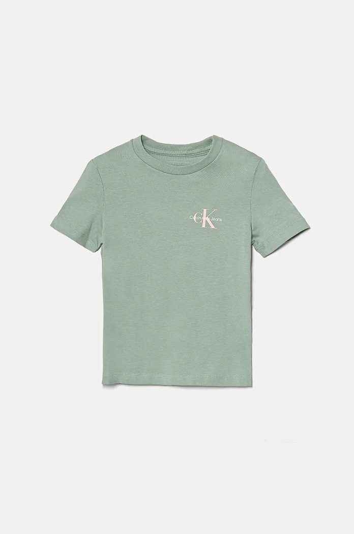 Calvin Klein Jeans t-shirt bawełniany dziecięcy IU0IU00678.128.176.9BYH zielony AW24