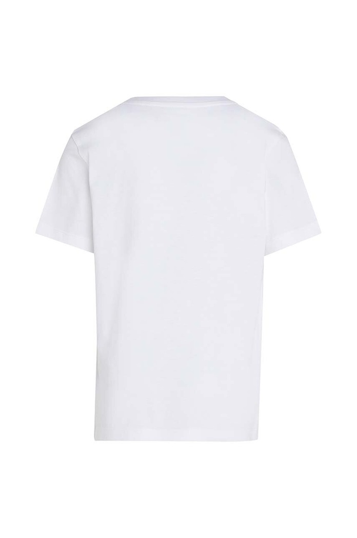 Dječaci Dječja pamučna majica kratkih rukava Calvin Klein Jeans IU0IU00683.128.176.9BYH bijela