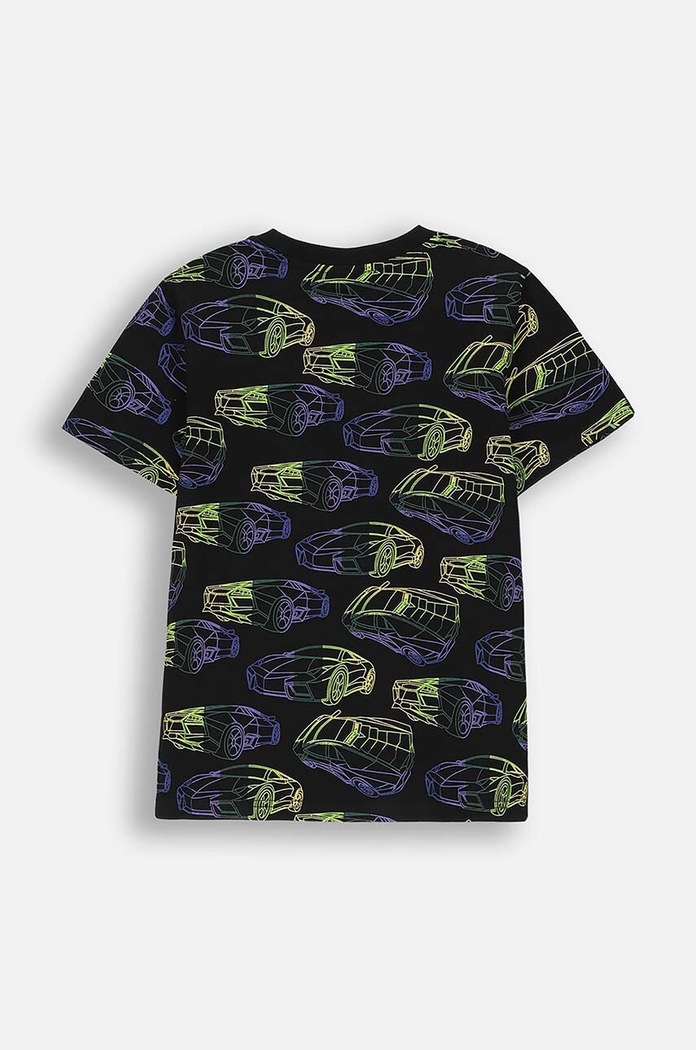 Coccodrillo t-shirt bawełniany dziecięcy ZC4143218VBA czarny AW24