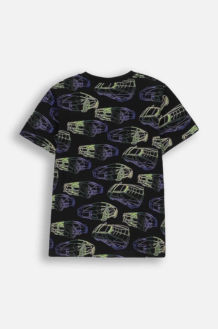 Coccodrillo t-shirt bawełniany dziecięcy ZC4143218VBA czarny AW24