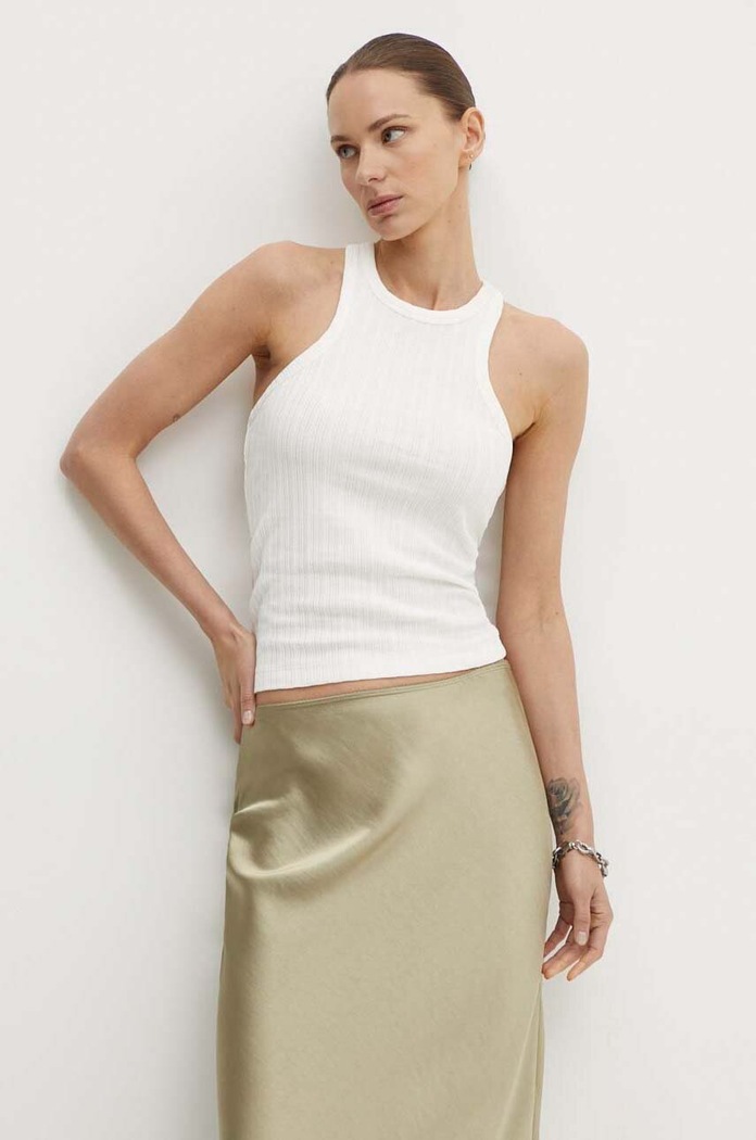 Samsoe Samsoe Top din bumbac SAHELENE alb F24200135