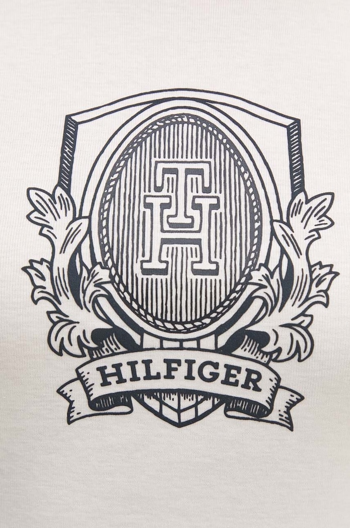 Tommy Hilfiger t-shirt bawełniany WW0WW42089 beżowy
