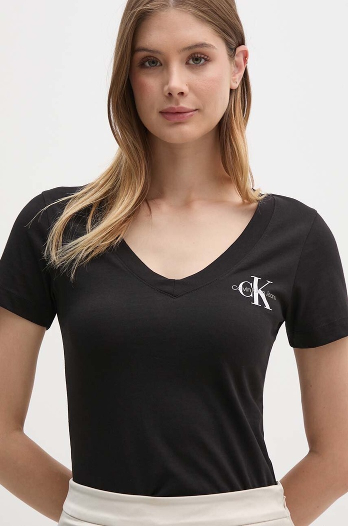 Памучна тениска Calvin Klein Jeans (2 броя) J20J223447 бежов