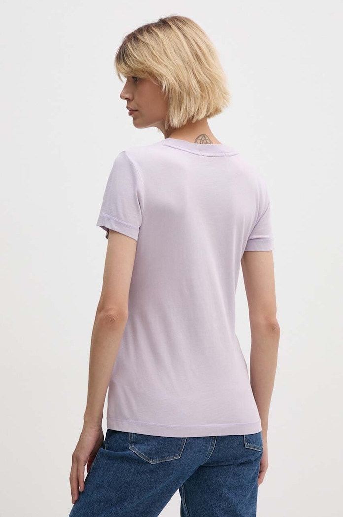 Bavlnené tričko Calvin Klein Jeans J20J223556 fialová AW24