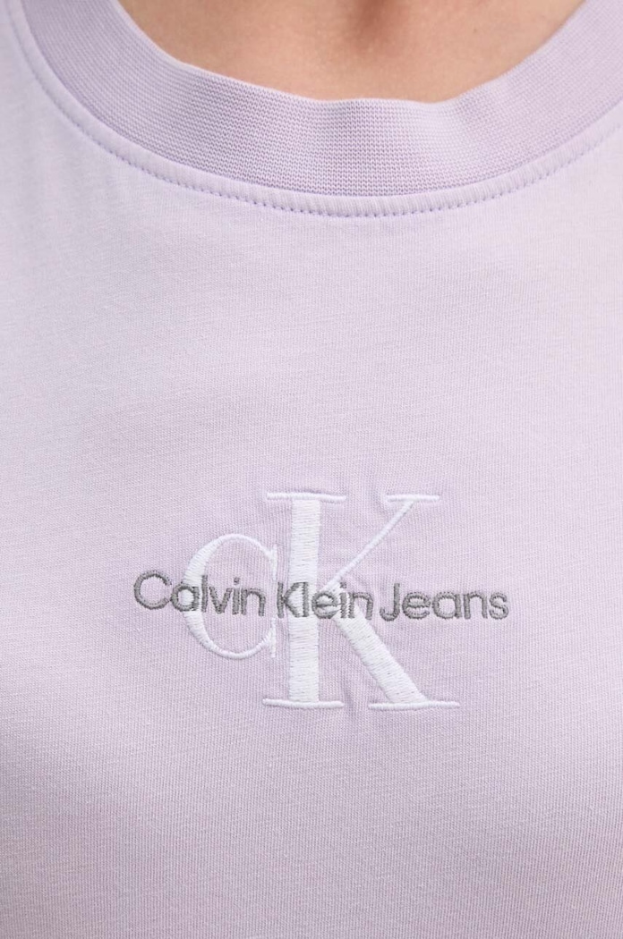 Bavlnené tričko Calvin Klein Jeans fialová J20J223556