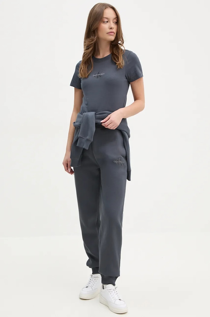 Pamučna majica Calvin Klein Jeans J20J223563 siva NC24