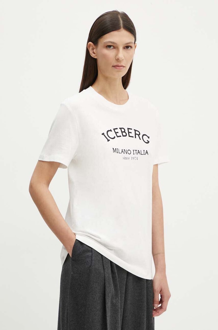 Iceberg t-shirt bawełniany F021.6325 biały AA00