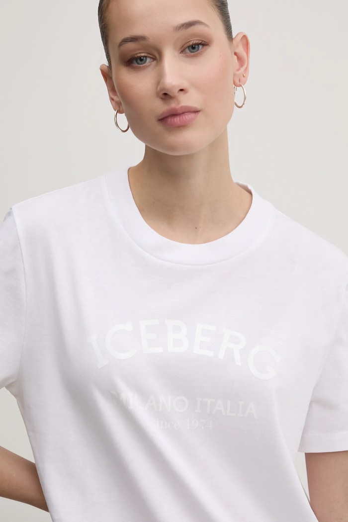 Bavlněné tričko Iceberg bílá F021.6325