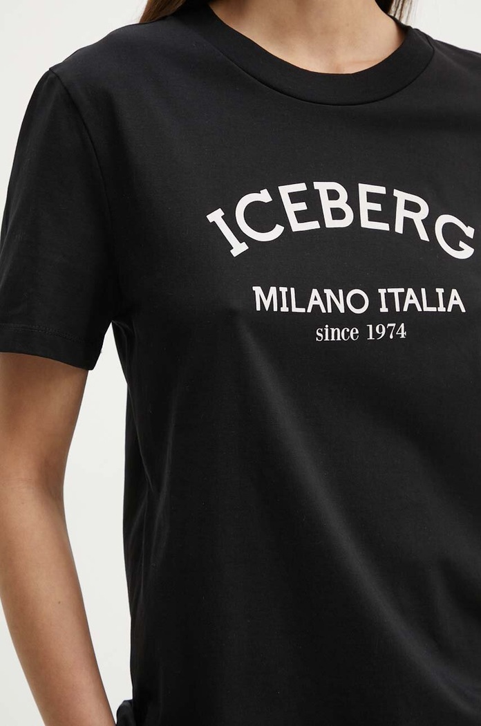 Iceberg t-shirt bawełniany F021.6325 czarny