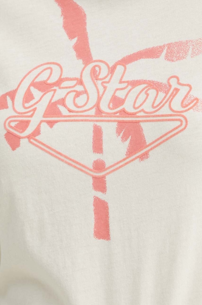 G-Star t-shirt bawełniany D24595.4107 beżowy