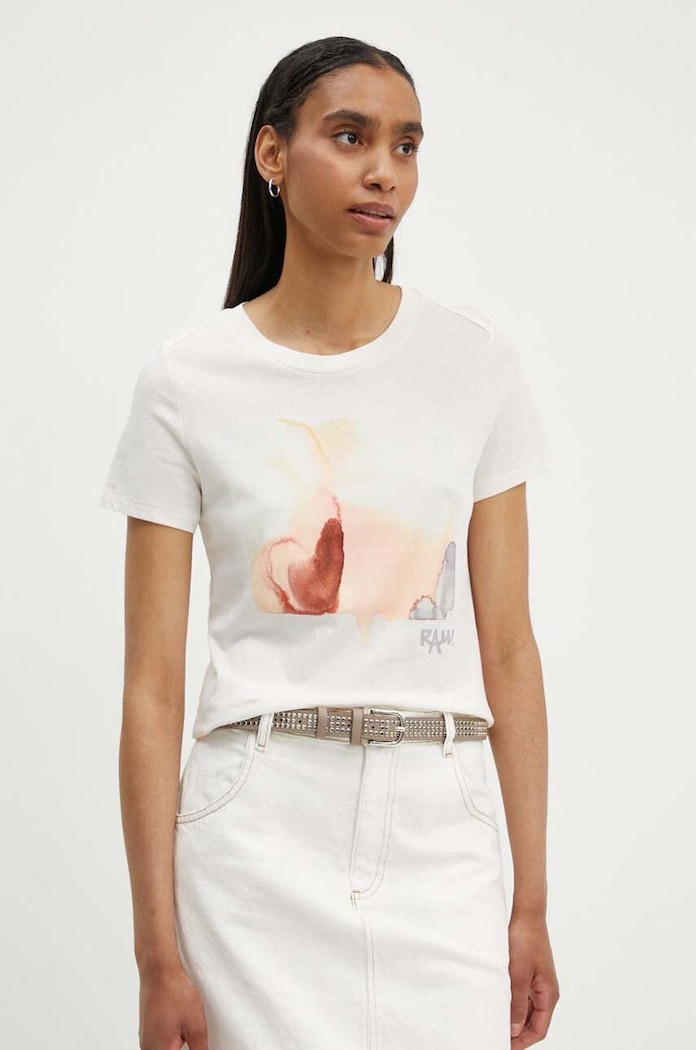 G-Star t-shirt in cotone sovrastampa beige D24643.4107